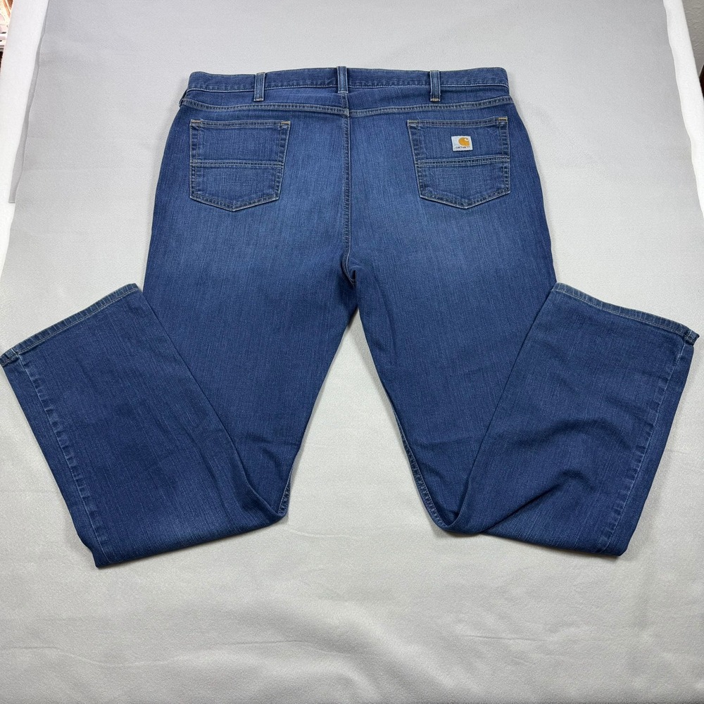 Carhartt Relaxed Fit Jeans Mens 42x34 Blue Denim Straight Leg Workwear Pants